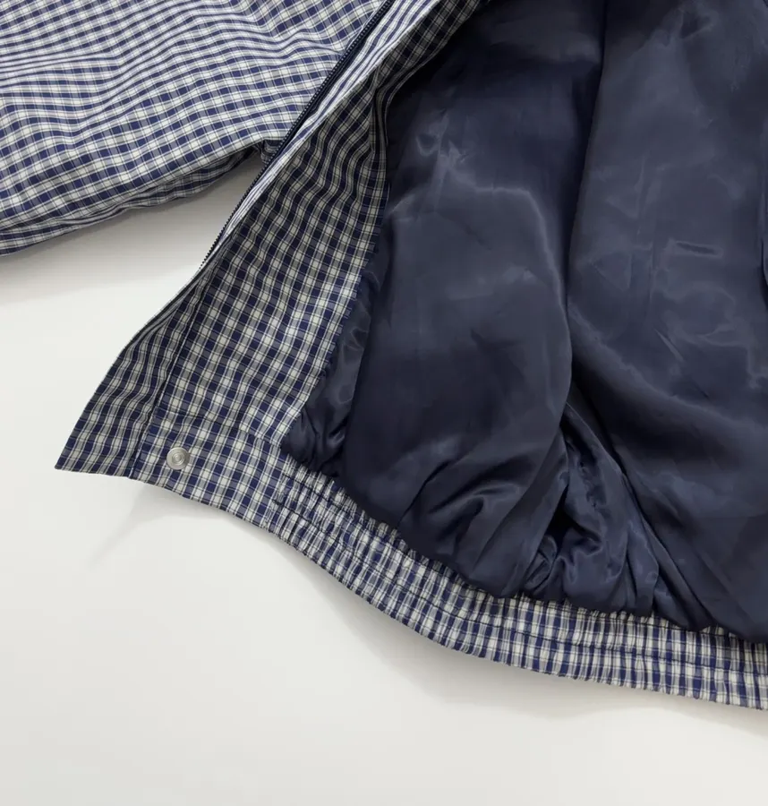 Blue Plaid Relaxed Zip Jacket in Blue, product view 15