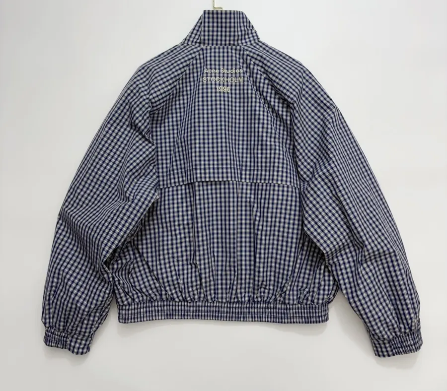 Blue Plaid Relaxed Zip Jacket in Blue, product view 18