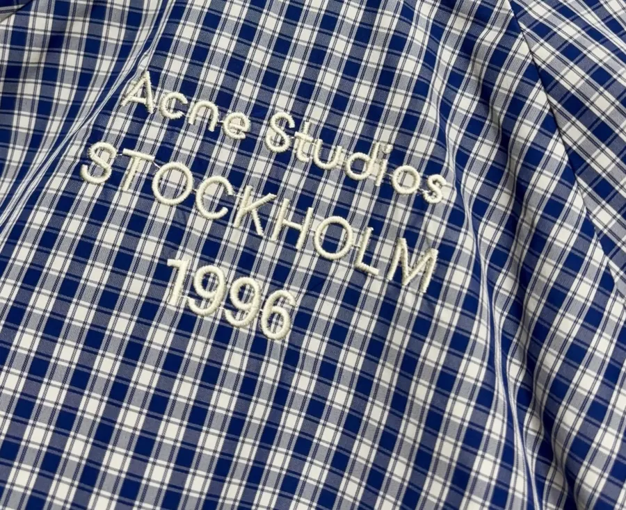 Blue Plaid Relaxed Zip Jacket in Blue, product view 20