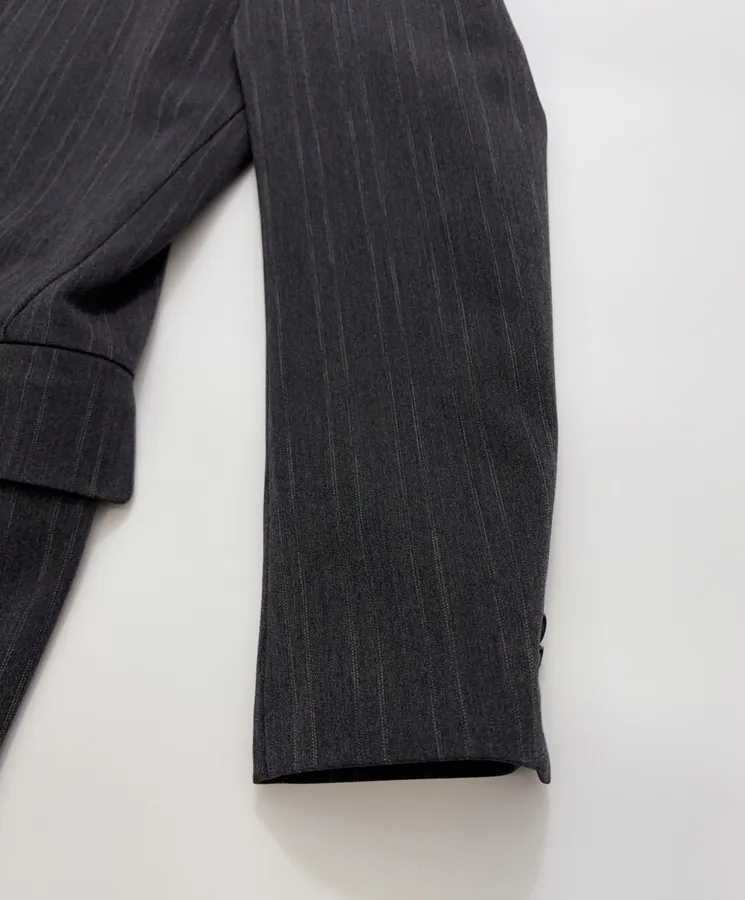 Striped Suit Jacket in Charcoal, product view 04
