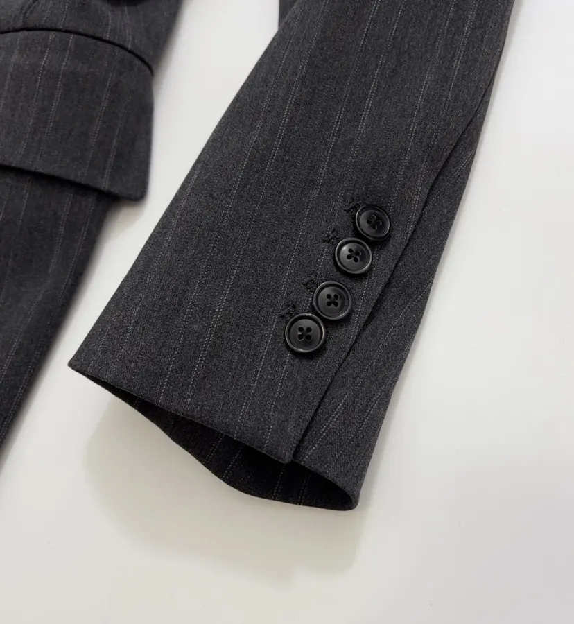 Striped Suit Jacket in Charcoal, product view 05