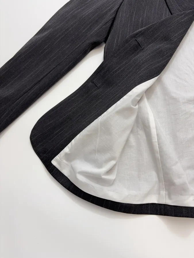 Striped Suit Jacket in Charcoal, product view 10