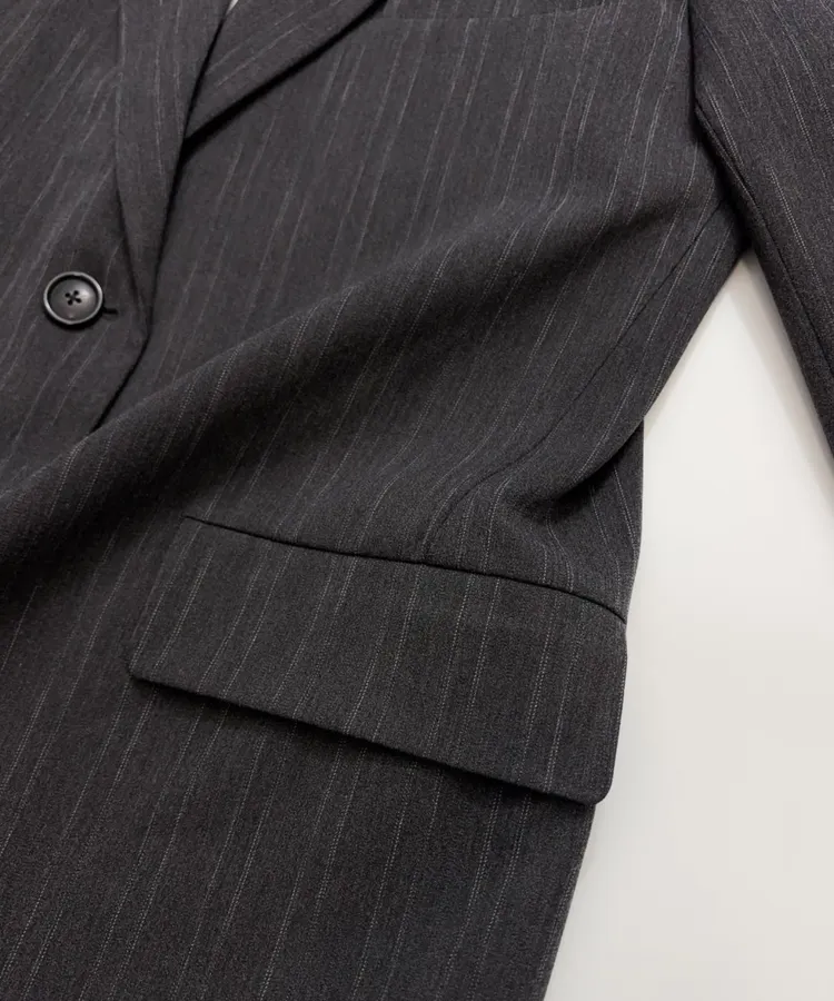 Striped Suit Jacket in Charcoal, product view 12