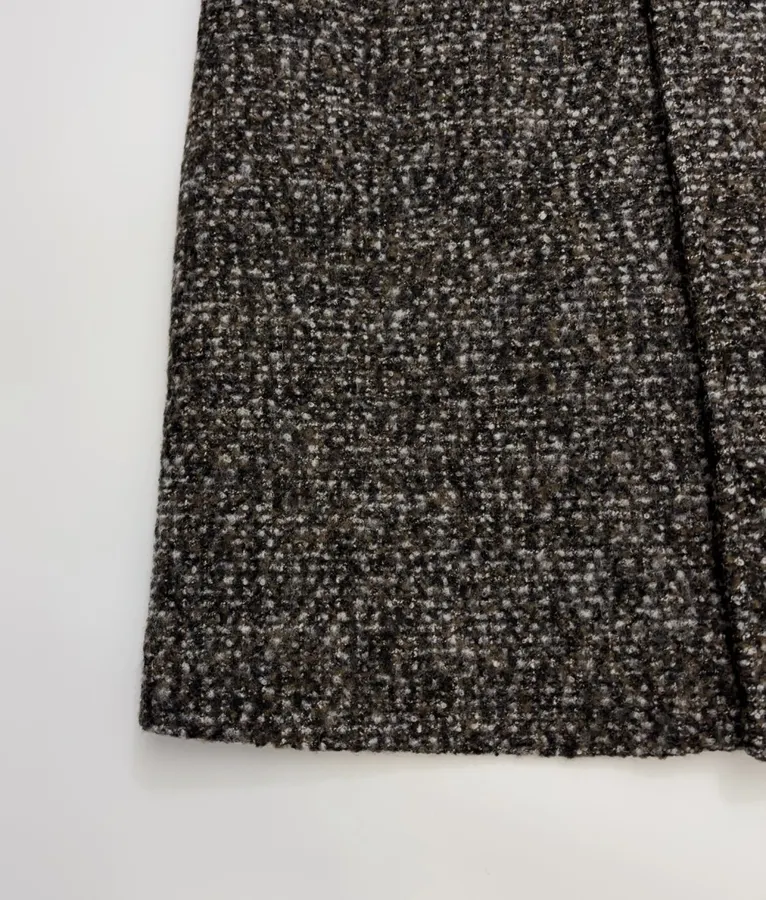 Retro Lapel Herringbone Loose Long Warm Woolen Coat Jacket in Dark Brown, product view 11