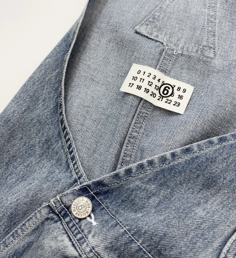 Distressed, Ripped, Loose-Fit Wide-Leg Denim Pants, Suspender Pants in Denim Blue, product view 08