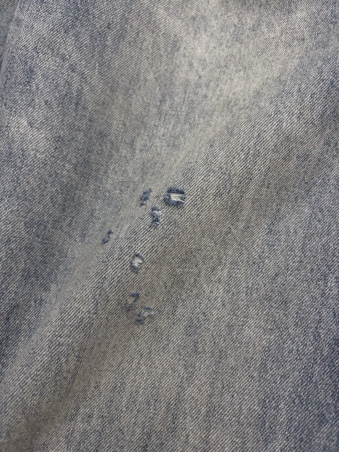 Distressed, Ripped, Loose-Fit Wide-Leg Denim Pants, Suspender Pants in Denim Blue, product view 10
