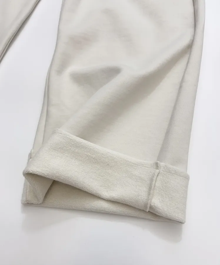 Embroidered Ivory High-Waist Wide-Leg Trousers in 奶白, product view 13