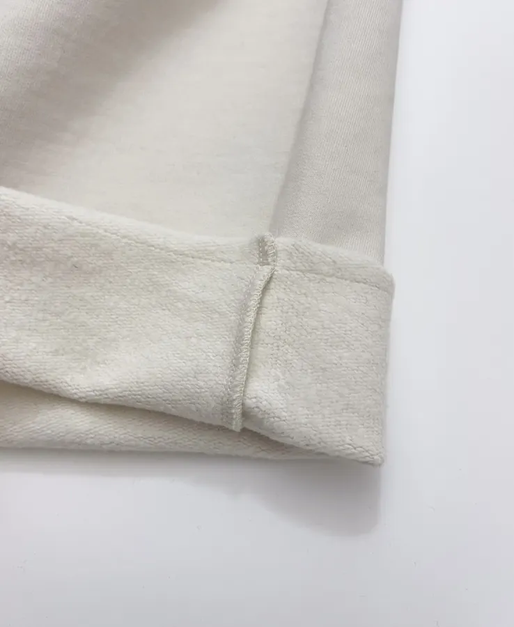Embroidered Ivory High-Waist Wide-Leg Trousers in 奶白, product view 14