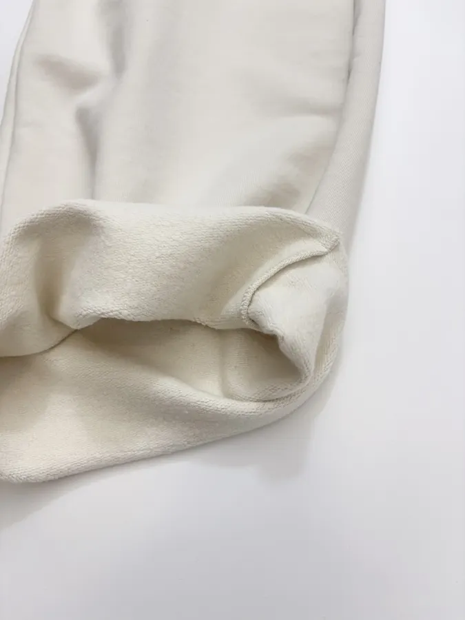 Embroidered Ivory High-Waist Wide-Leg Trousers in 奶白, product view 15