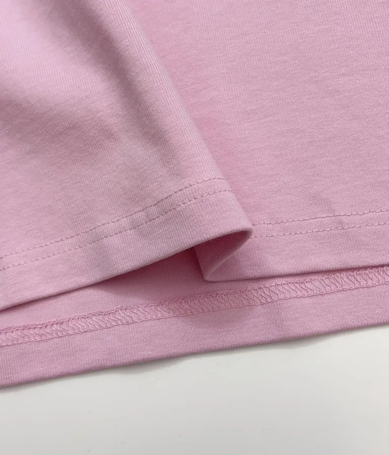 Pink Contrast-Collar Long-Sleeve Polo Sweatshirt in Pink, product view 08