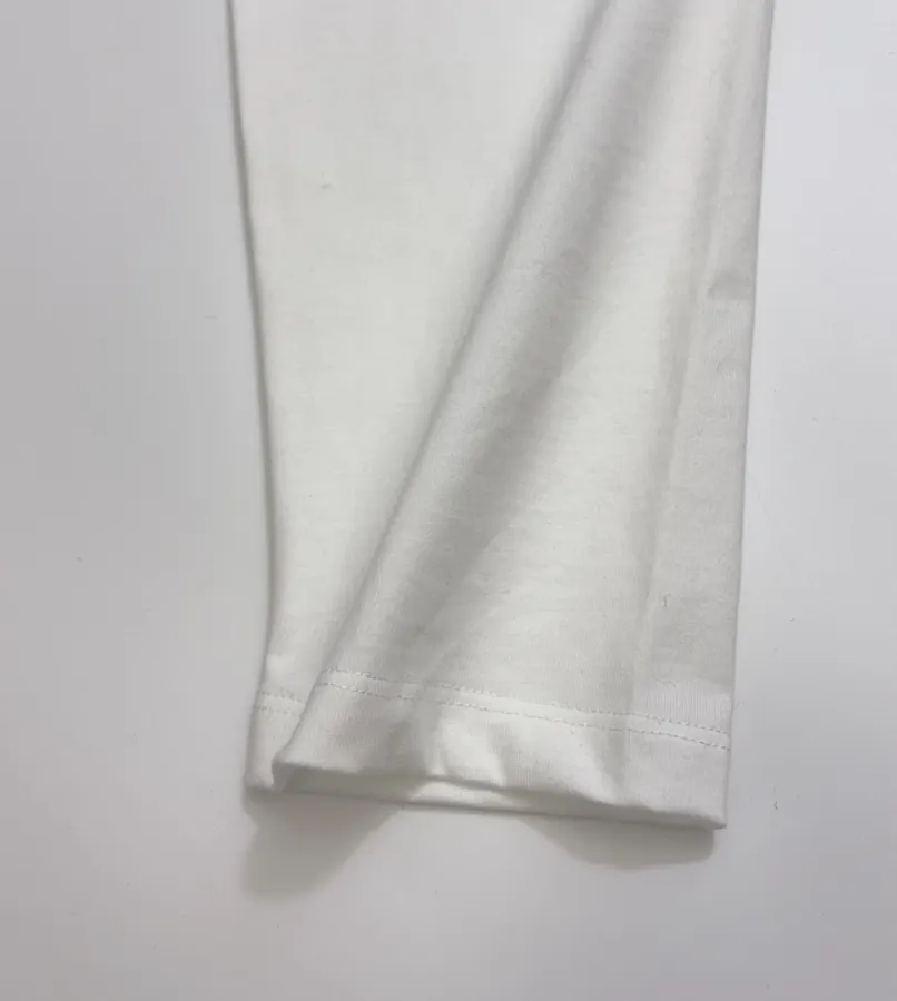 White Relaxed Crew-Neck Long-Sleeve T-Shirt in White, product view 05