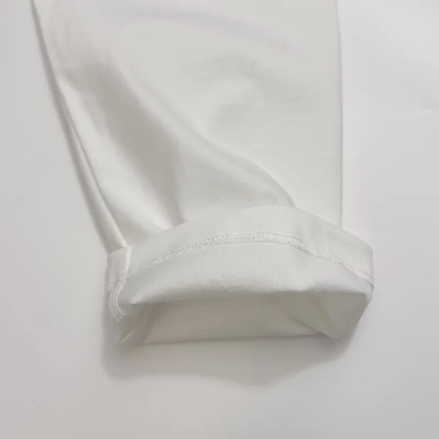 White Relaxed Crew-Neck Long-Sleeve T-Shirt in White, product view 06