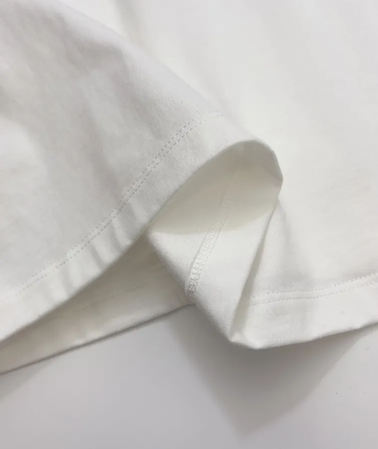 White Relaxed Crew-Neck Long-Sleeve T-Shirt in White, product view 08