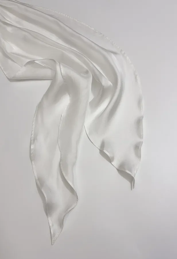 White Relaxed Crew-Neck Long-Sleeve T-Shirt in White, product view 14