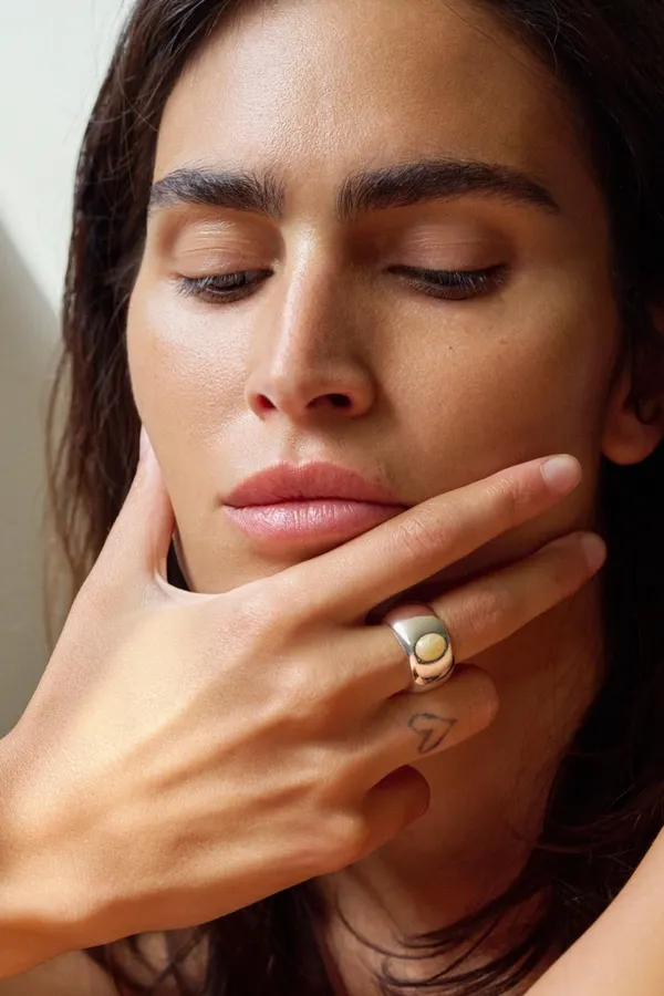 Minimal Sterling Silver Ring in Silver, product view 02