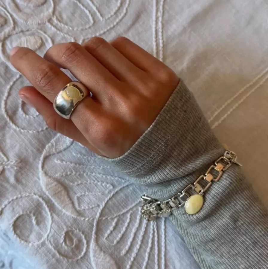 Minimal Sterling Silver Ring in Silver, product view 03