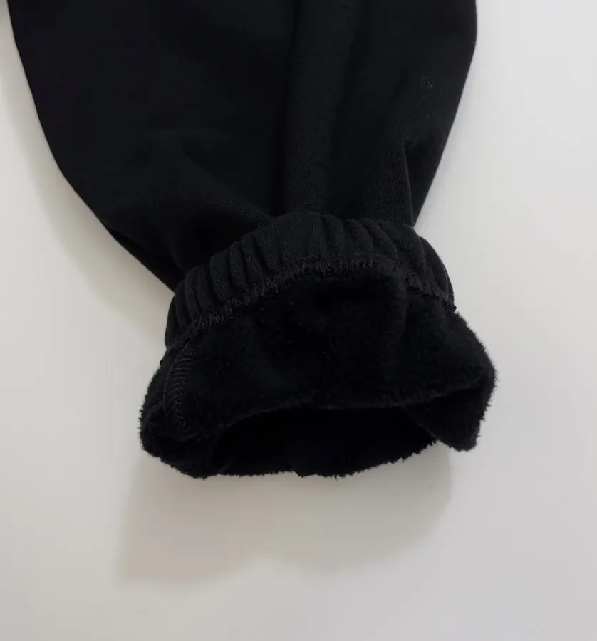 Black Hooded Loose-Fit Zip-Up Sweatshirt in Black, product view 09