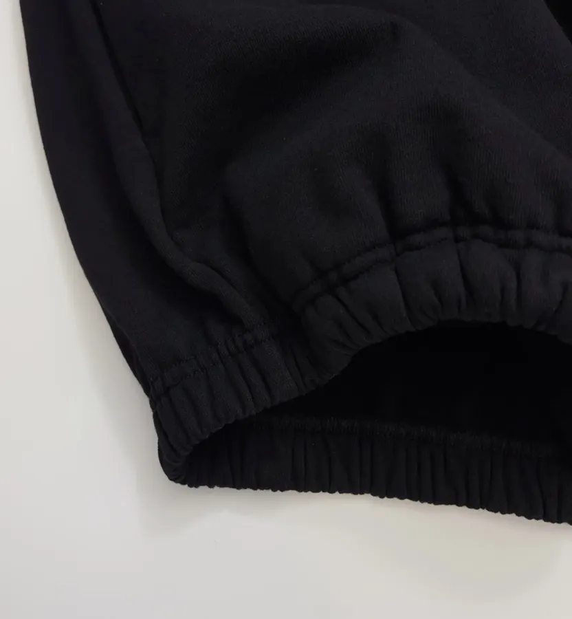 Black Hooded Loose-Fit Zip-Up Sweatshirt in Black, product view 11