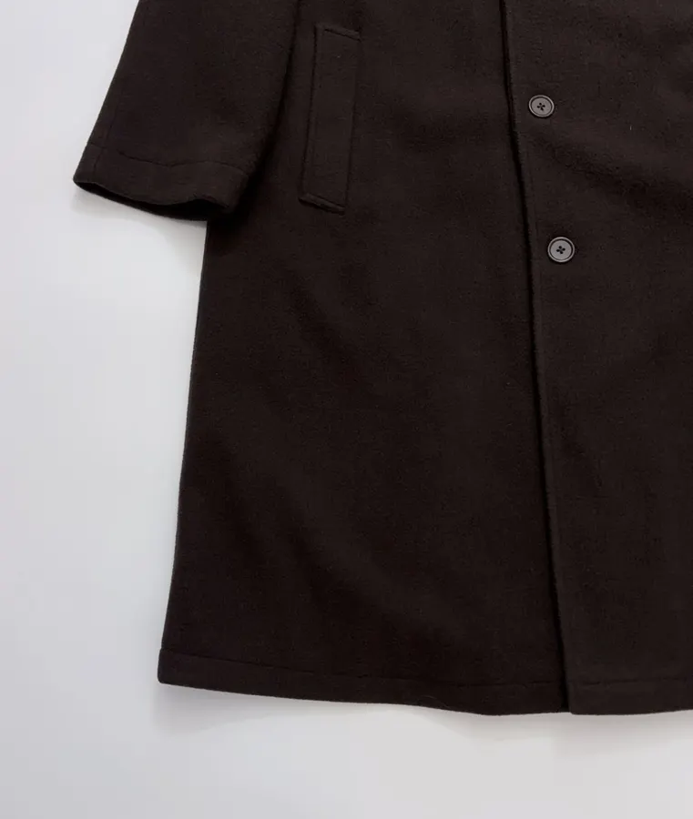 Wool Overcoat, Mid-Length Style in Dark Brown, product view 07