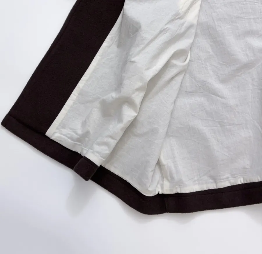 Wool Overcoat, Mid-Length Style in Dark Brown, product view 11