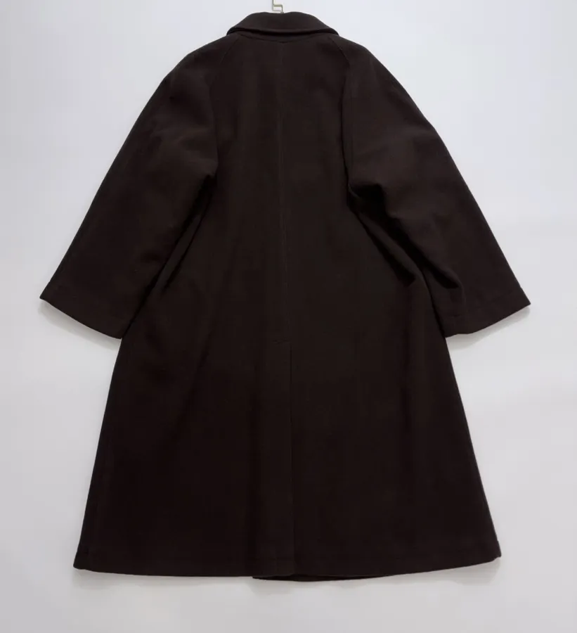 Wool Overcoat, Mid-Length Style in Dark Brown, product view 14