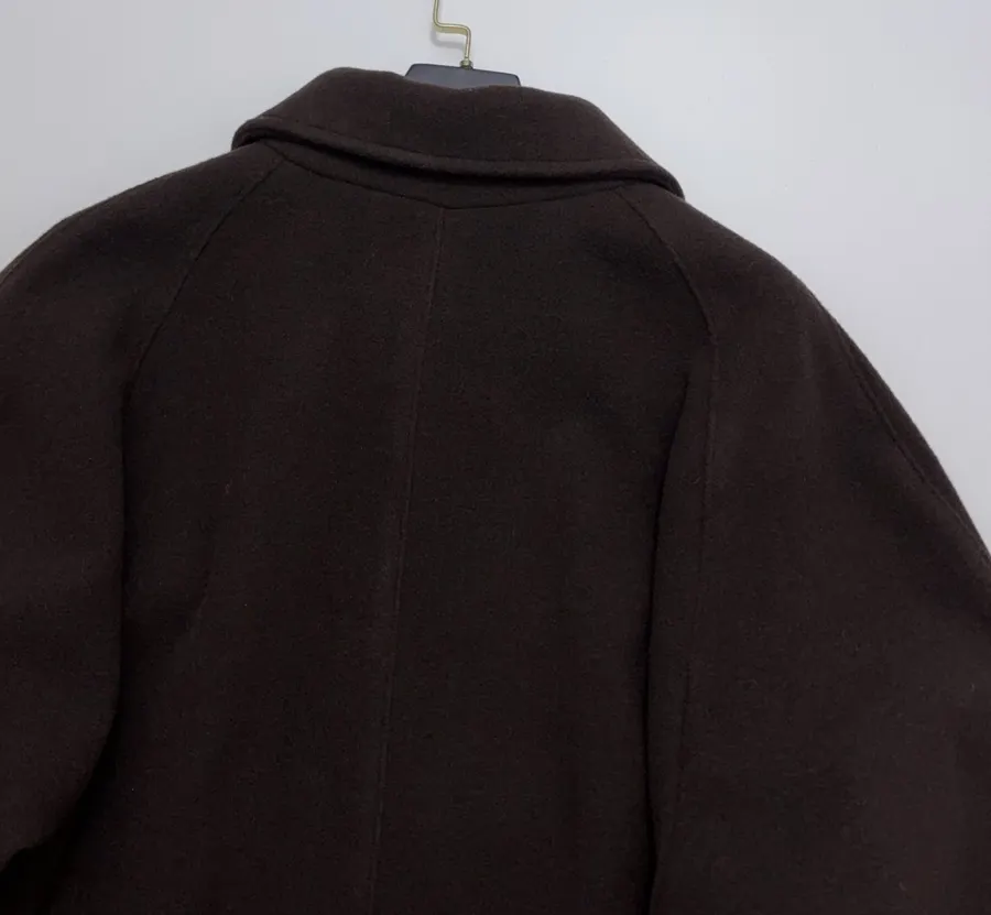 Wool Overcoat, Mid-Length Style in Dark Brown, product view 15