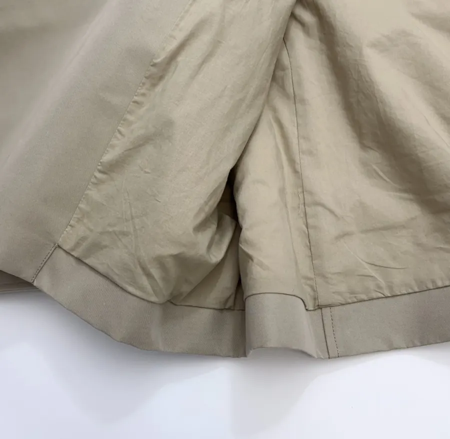 Casual Elegant Silhouette Cropped Double-Breasted Trench Coat, Khaki Color in Khaki, product view 13