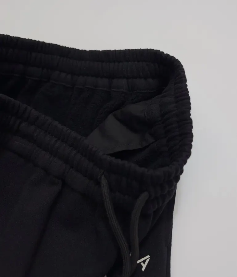 Black Graphic Pull-On Straight-Leg Trousers in Black, product view 05