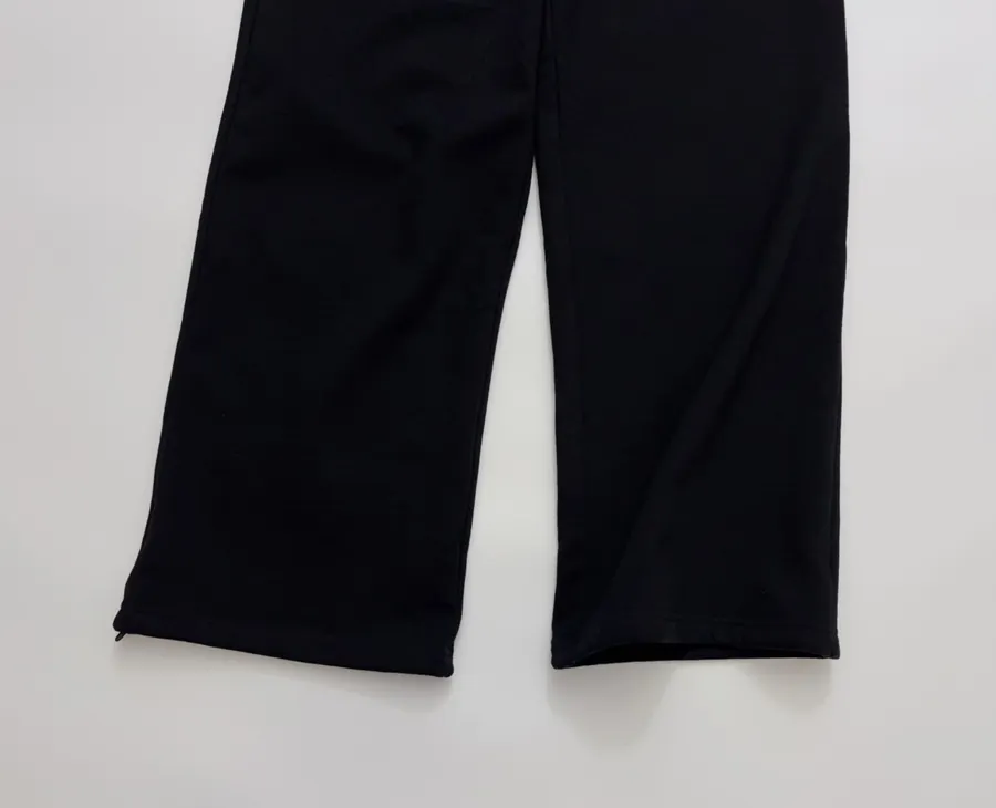Black Graphic Pull-On Straight-Leg Trousers in Black, product view 06