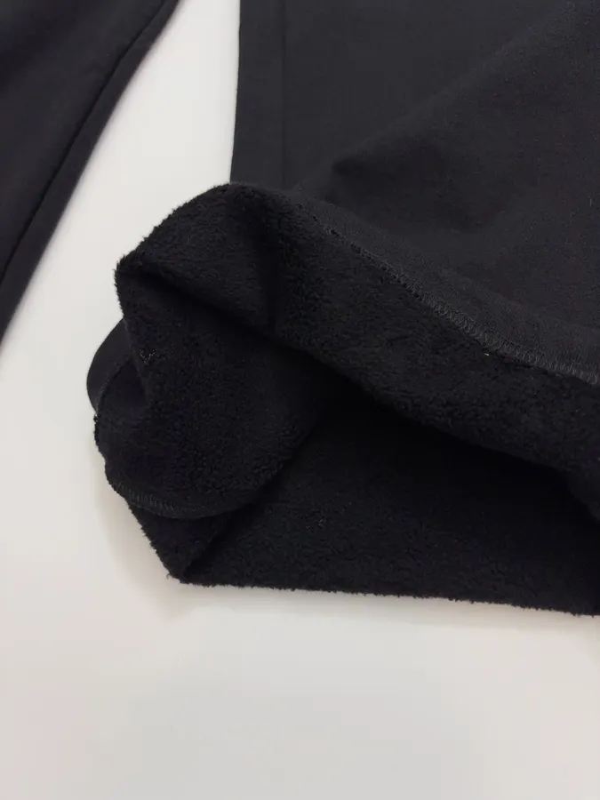 Black Graphic Pull-On Straight-Leg Trousers in Black, product view 09