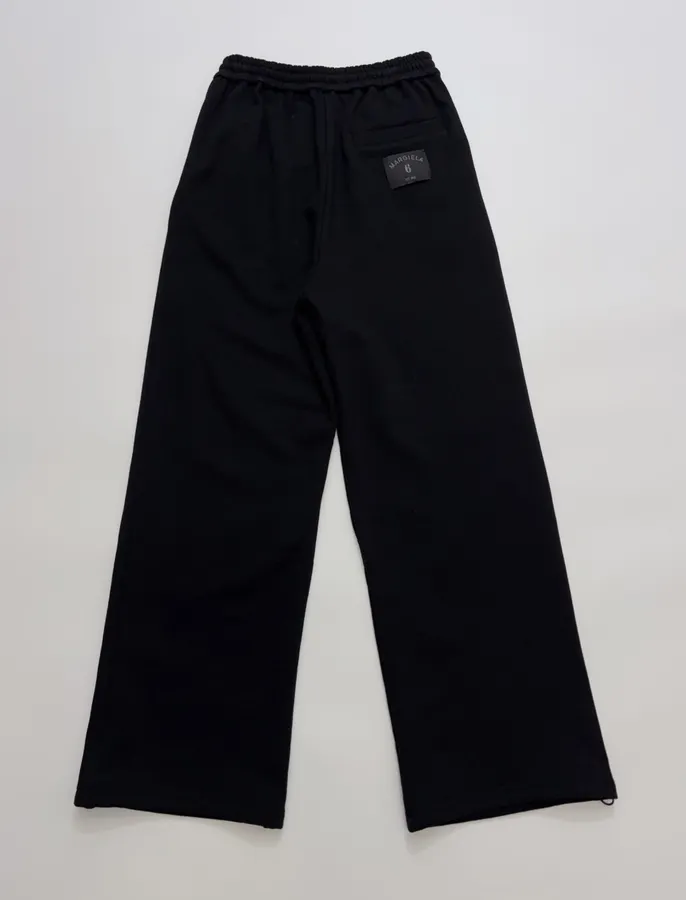 Black Graphic Pull-On Straight-Leg Trousers in Black, product view 10