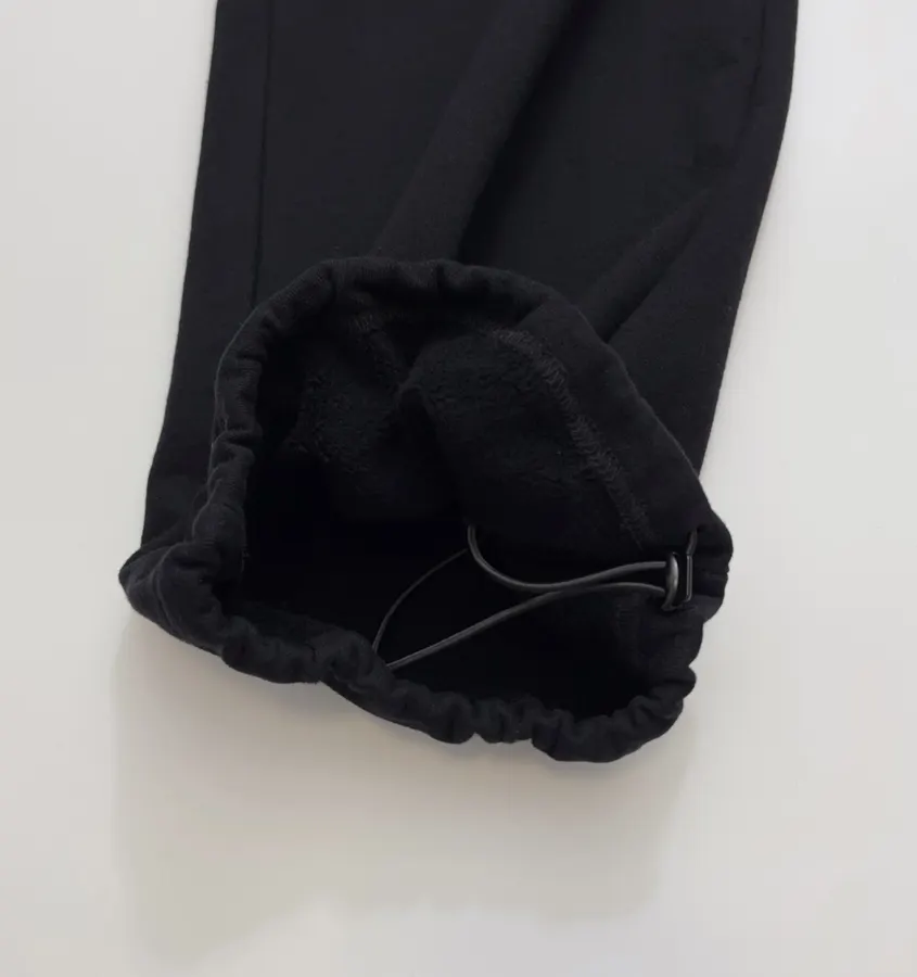 Black Graphic Pull-On Straight-Leg Trousers in Black, product view 12