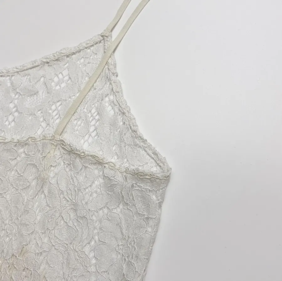 Lace-Panel Camisole in Off-White, product view 03