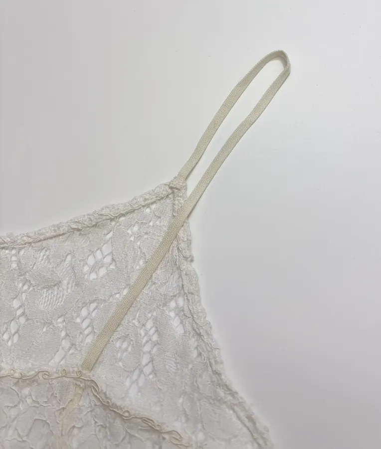 Lace-Panel Camisole in Off-White, product view 04