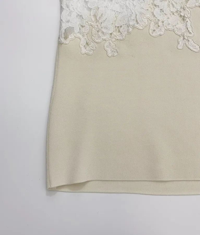 Lace-Panel Camisole in Off-White, product view 07