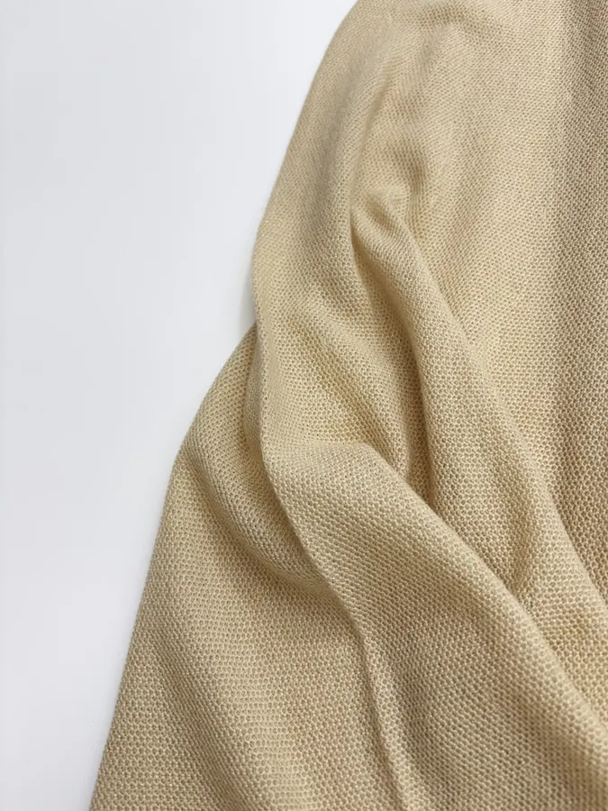 Honeycomb-Weave Cashmere Knitted Stretch Skirt, Long Length in Khaki, product view 10