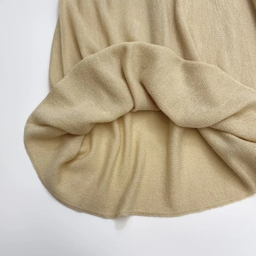 Honeycomb-Weave Cashmere Knitted Stretch Skirt, Long Length in Khaki, product view 11