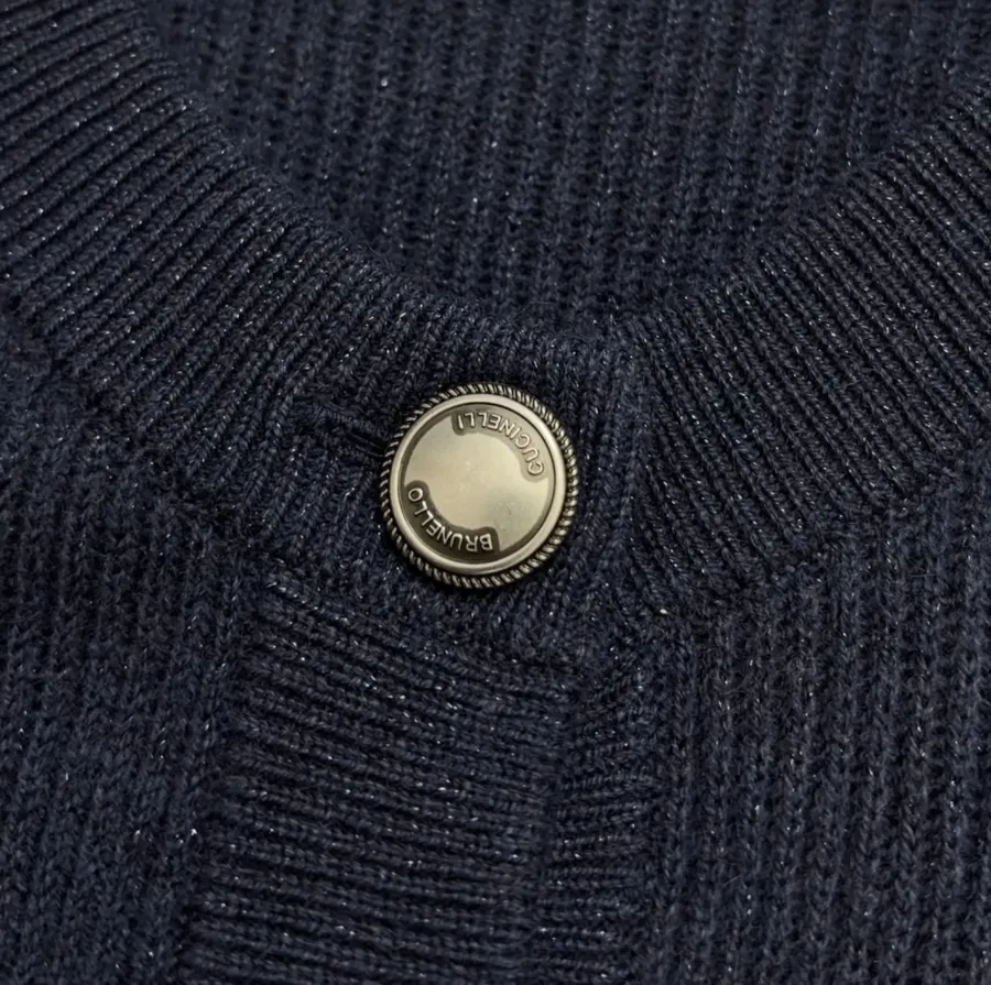 Cardigan, Bright Silk Sweater in Navy, product view 03