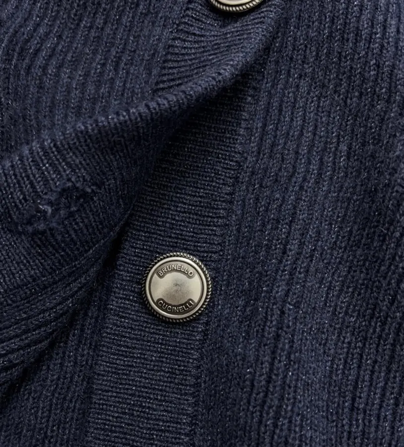 Cardigan, Bright Silk Sweater in Navy, product view 08