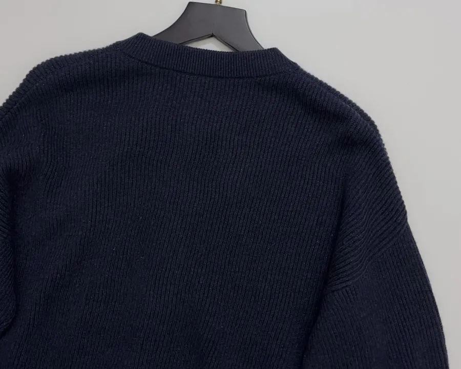 Cardigan, Bright Silk Sweater in Navy, product view 12