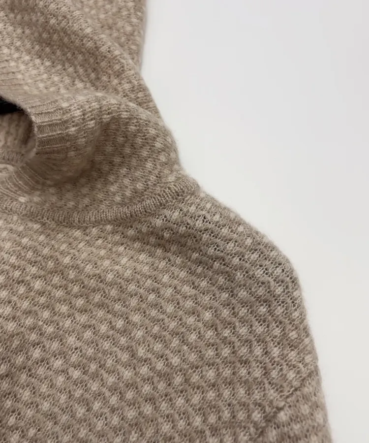Long-Sleeve Knitted Loose-Fit Top in Taupe, product view 05