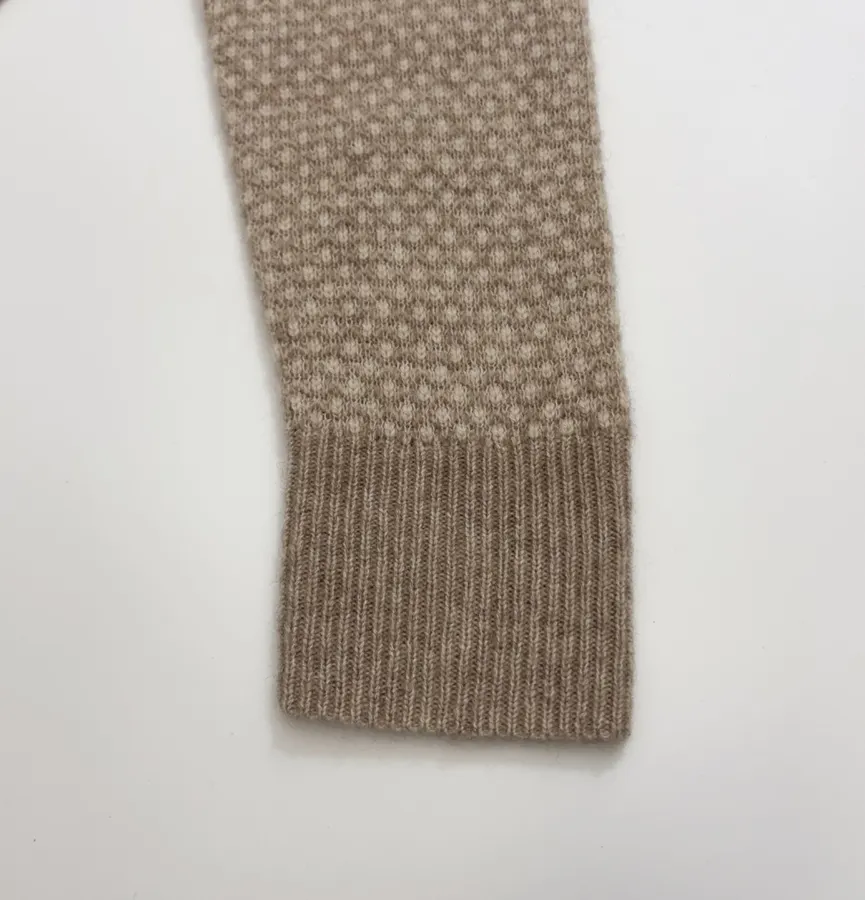 Long-Sleeve Knitted Loose-Fit Top in Taupe, product view 08