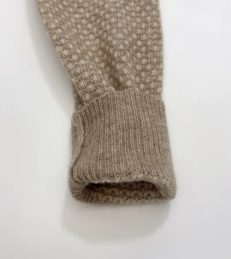 Long-Sleeve Knitted Loose-Fit Top in Taupe, product view 09