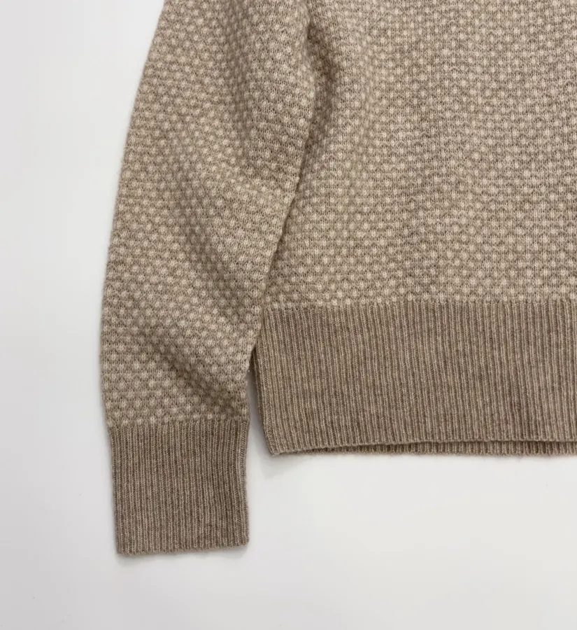 Long-Sleeve Knitted Loose-Fit Top in Taupe, product view 10