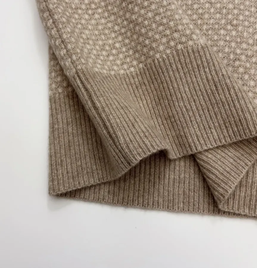Long-Sleeve Knitted Loose-Fit Top in Taupe, product view 12