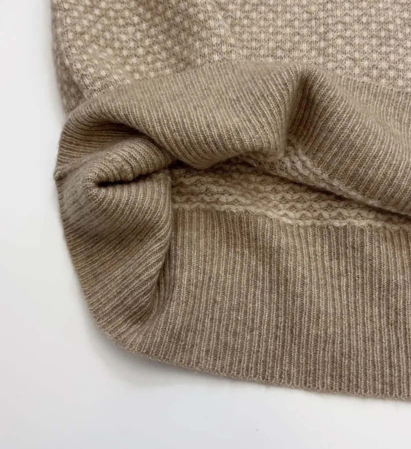Long-Sleeve Knitted Loose-Fit Top in Taupe, product view 13