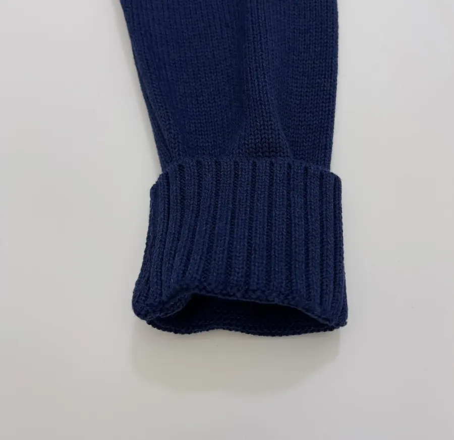 Round-Neck Knitted Long-Sleeve Pullover in Navy, product view 10