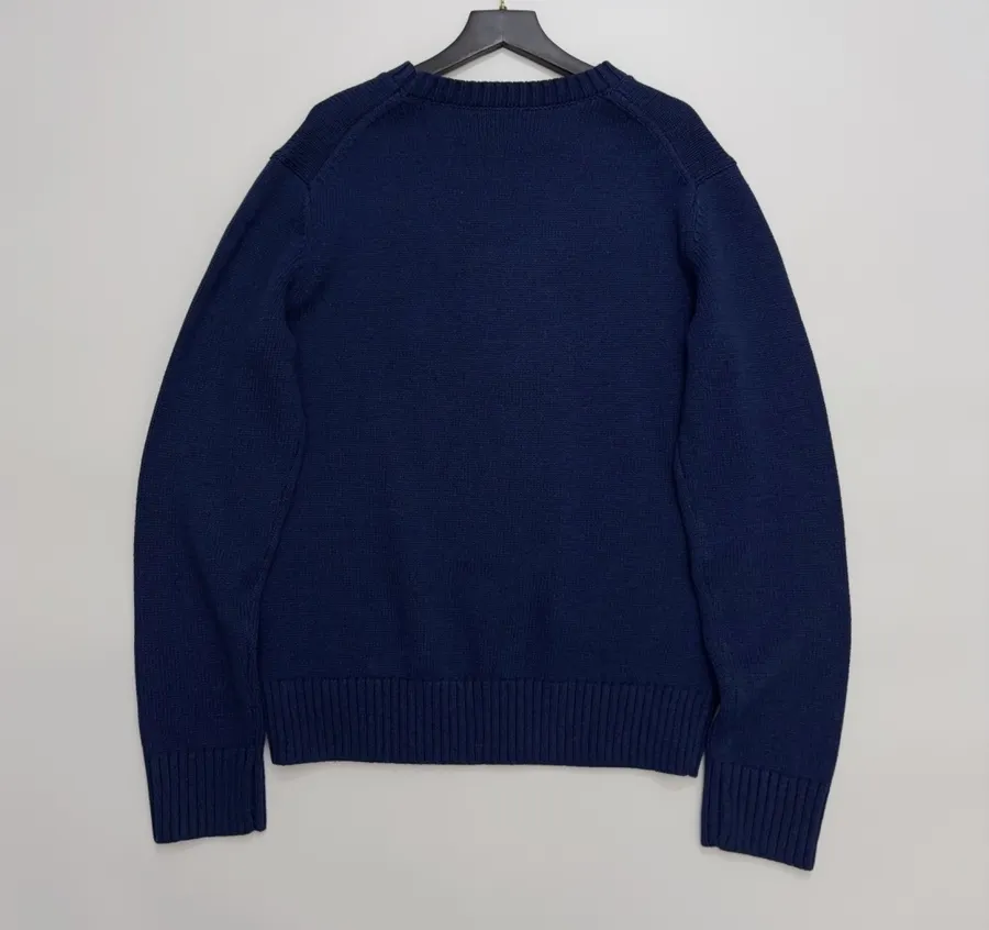 Round-Neck Knitted Long-Sleeve Pullover in Navy, product view 15