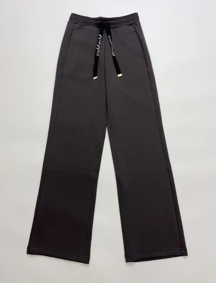 Loose Drawstring Long Pants, Casual Trousers in Black, product view 02