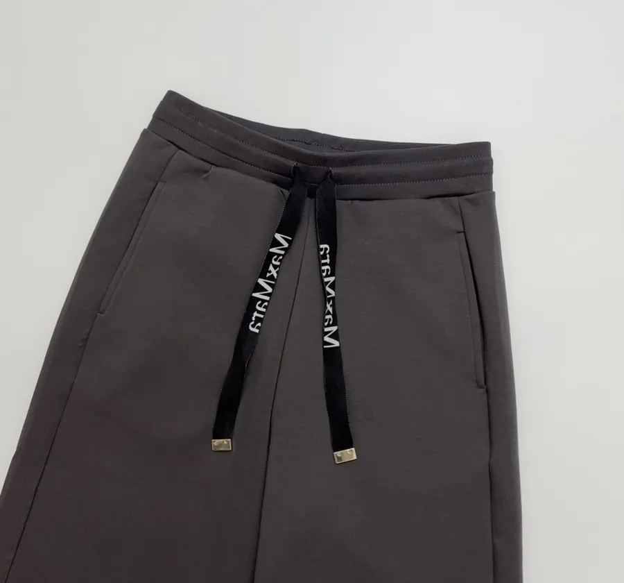 Loose Drawstring Long Pants, Casual Trousers in Black, product view 03
